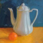 Coffee Pot and Orange 10 x 12ins, £230 Framed