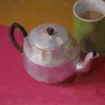 Teapot On Magenta, 12x10ins, SOLD