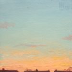 Sunset Over Rooftops 7x7ins SOLD