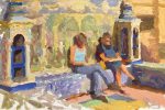 Readers at Plaza de Espana